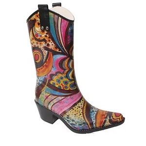 Nomad Yippy Women’s Cowgirl Western Rubber Rain Boots Multicolor Size 8